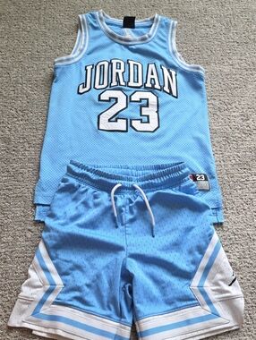 Jordan Sky Blue Mesh Kids Basketball Set